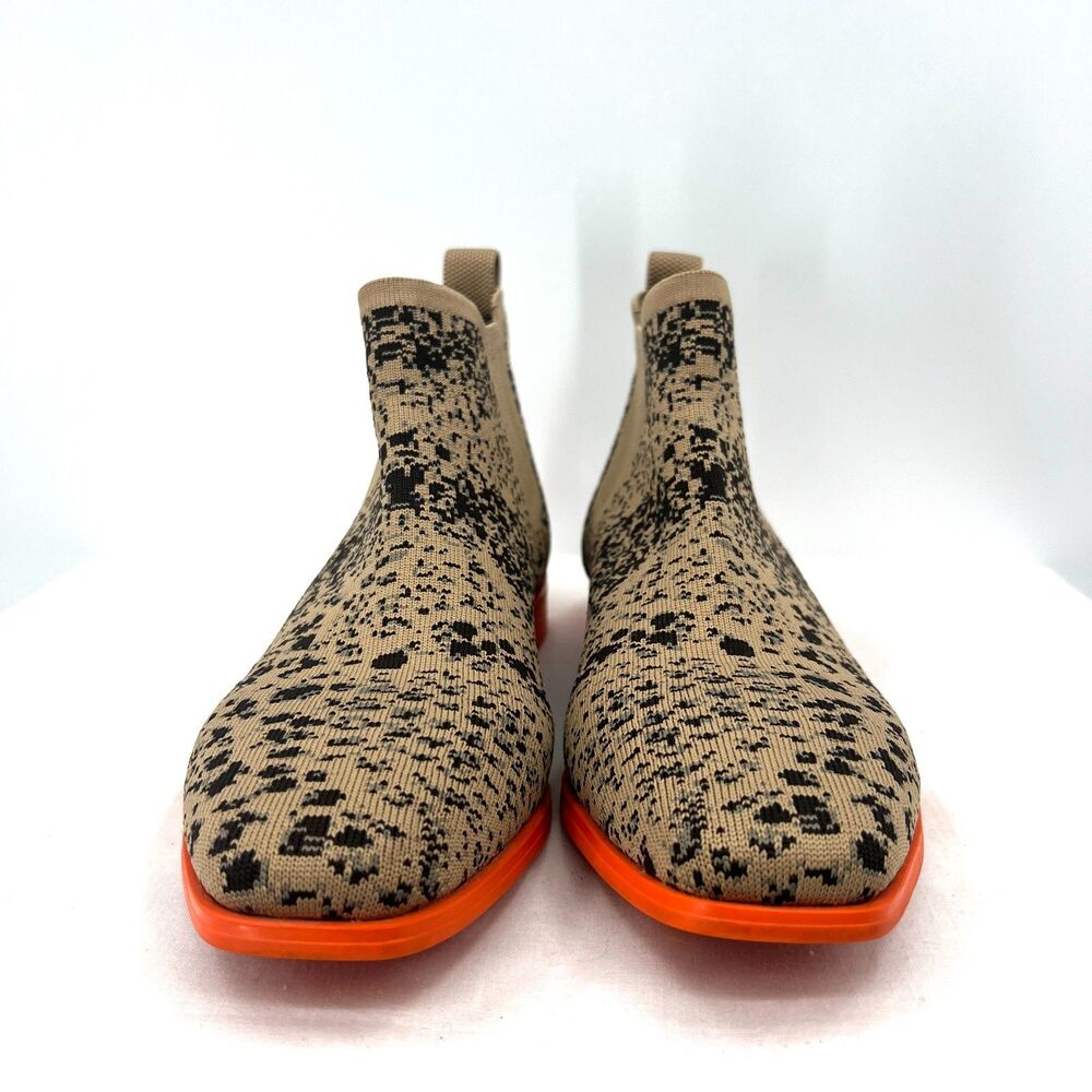 VIVAIA Knit Chelsea Ankle Boots Snakeskin Print Orange Sole EU 41.5 US 10 - Picture 6 of 10